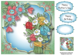 Bouquet Of Wool & Flowers - Knitting Crochet 8x8