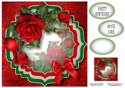 Trio Fancy Frame - Ravishing Red 8x8