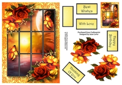 Scenic Window - Sunset Roses A5