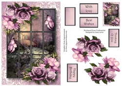 Scenic Window - Lilac Roses A5