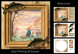 Lake Fishing At Sunset