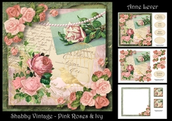 Shabby Vintage - Pink Roses & Ivy