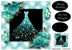 The Diamond Gown - Aqua 8x8