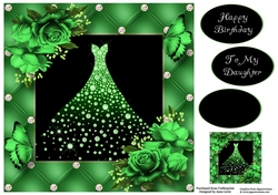 The Diamond Gown - Green 8x8