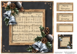 Vintage Christmas Sheet Music - Silent Night 8x8
