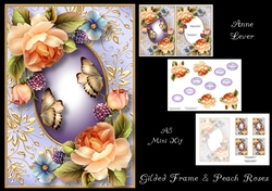 Gilded Frame & Peach Roses