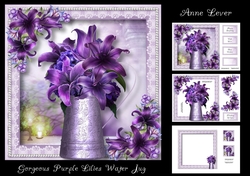 Gorgeous Purple Lilies Water Jug