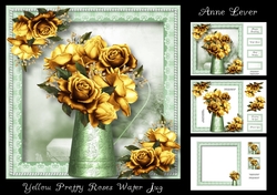 Yellow Pretty Roses Water Jug