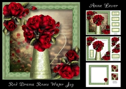 Red Drama Roses Water Jug