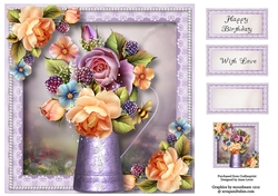 Pretty English Roses Water Jug 8x8