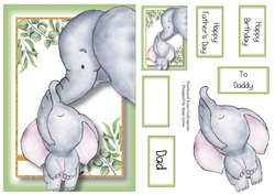 Happy Fathers Day Elephants A5