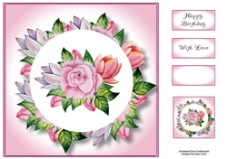 Pretty Pink Floral Bouquet 8x8
