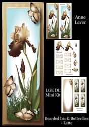 Bearded Iris & Butterflies - Latte
