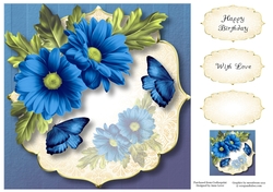 Chrysanthemum Corner - Beautiful Blue 8x8