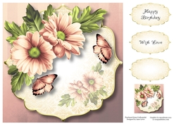 Chrysanthemum Corner - Palest Pink 8x8