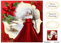 A Winter Walk - The Red Dress 8x8
