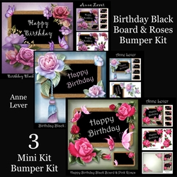 Birthday Black Board & Roses Bumper Kit