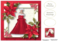 Poise & Poinsettias - Red 8x8