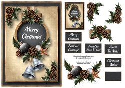 Rustic Christmas Silver Bells A5
