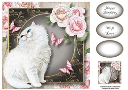 Pretty Persian & Pink Roses 8x8
