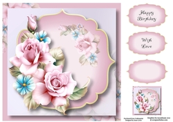 Beautiful Cool Pink Roses 8x8