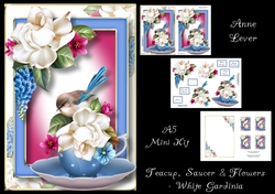 Teacup, Saucer & Flowers - White Gardinia