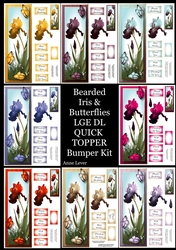 Bearded Iris & Butterflies LGE DL QUICK TOPPER Bumper Kit