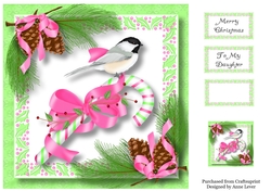 Happy Christmas Chickadee 8x8