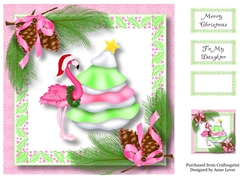 Christmas Flamingo 8x8