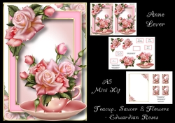 Teacup, Saucer & Flowers - Edwardian Roses