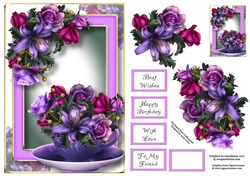 Teacup, Saucer & Flowers - Soft Gothic A5