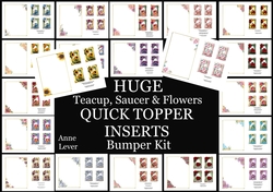 HUGE Teacup, Saucer & Flowers QUICK TOPPER INSERTS Bumper Kit