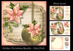Golden Christmas Bauble - Pale Pink