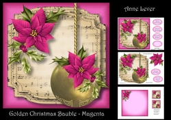 Golden Christmas Bauble - Magenta