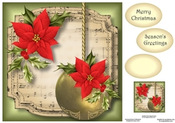 Golden Christmas Bauble - Red 8x8