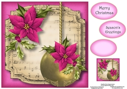 Golden Christmas Bauble - Magenta 8x8