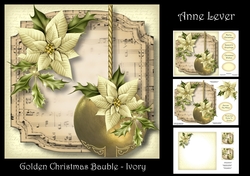 Golden Christmas Bauble - Ivory