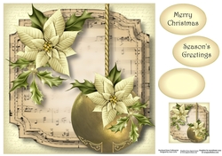 Golden Christmas Bauble - Ivory 8x8