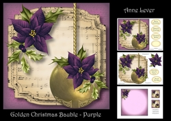 Golden Christmas Bauble - Purple