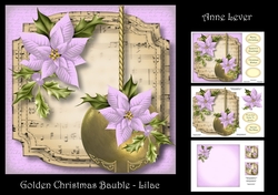 Golden Christmas Bauble - Lilac
