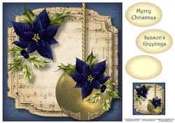 Golden Christmas Bauble - Midnight Blue 8x8