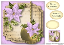 Golden Christmas Bauble - Lilac 8x8