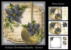 Golden Christmas Bauble - Pewter