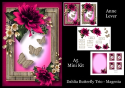Dahlia Butterfly Trio - Magenta