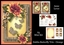 Dahlia Butterfly Trio - Orange