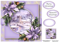 Scenic Christmas Present - Snowy Church 8x8