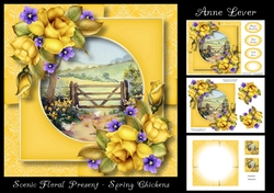 Scenic Floral Present - Spring Chickens
