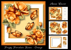 Pretty Porcelain Roses - Orange