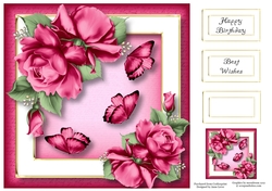 Pretty Porcelain Roses - Pink 8x8