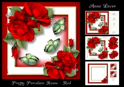 Pretty Porcelain Roses - Red